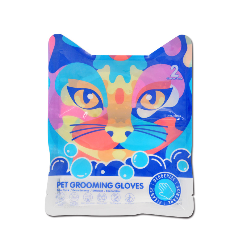 2pcs Pet Grooming Glove for Dog Cat Pearl Pattern White Non Woven Wash